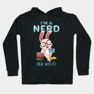 Cute Nerd Bunny Reader Book Lover Hoodie